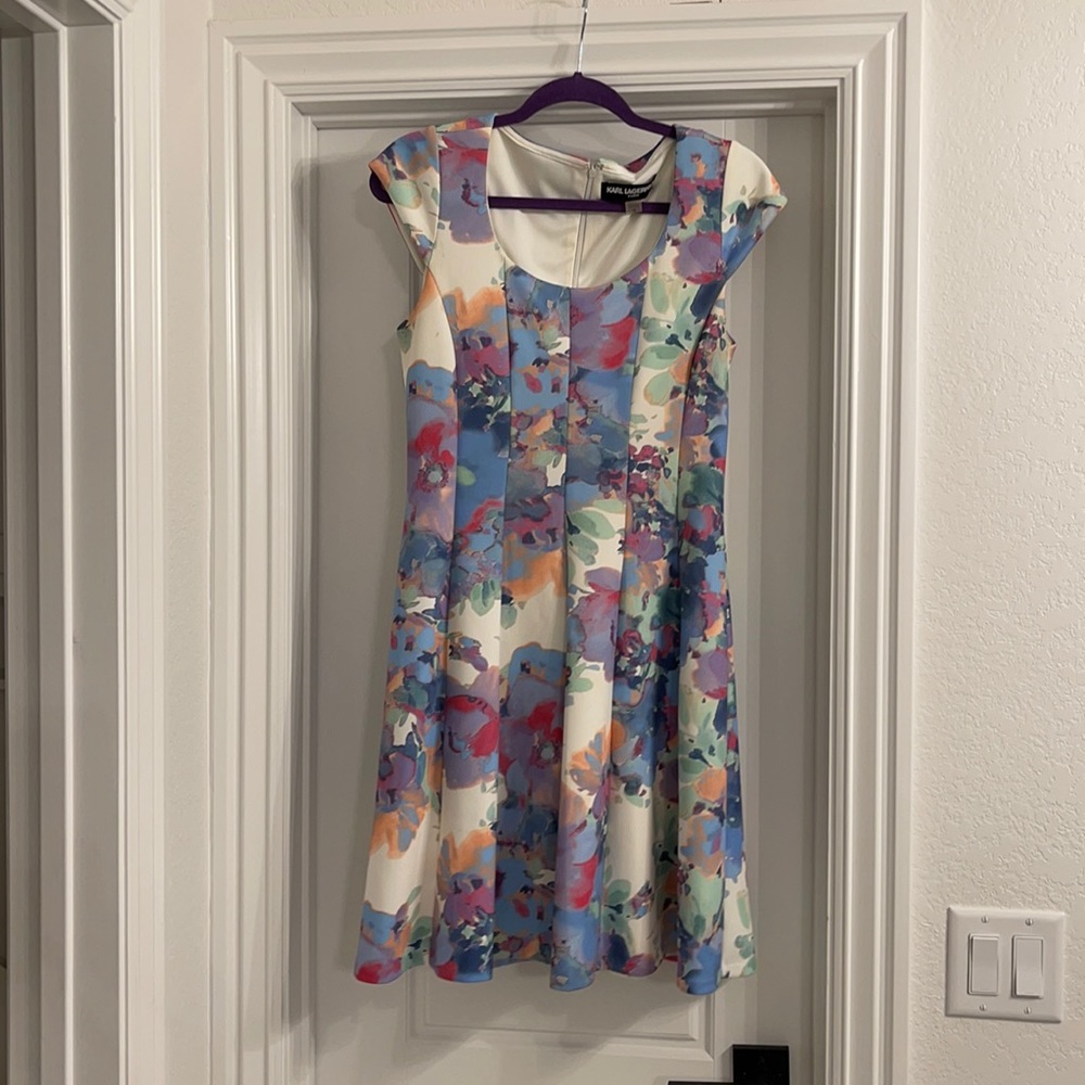 Karl Lagerfeld A Line Multicolored Dress